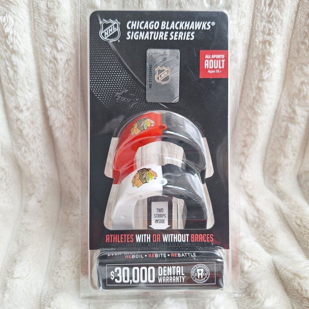 New- NHL Chicago Blackhawks Protective Mouthguard Battle Sports Braces Fit 2pc